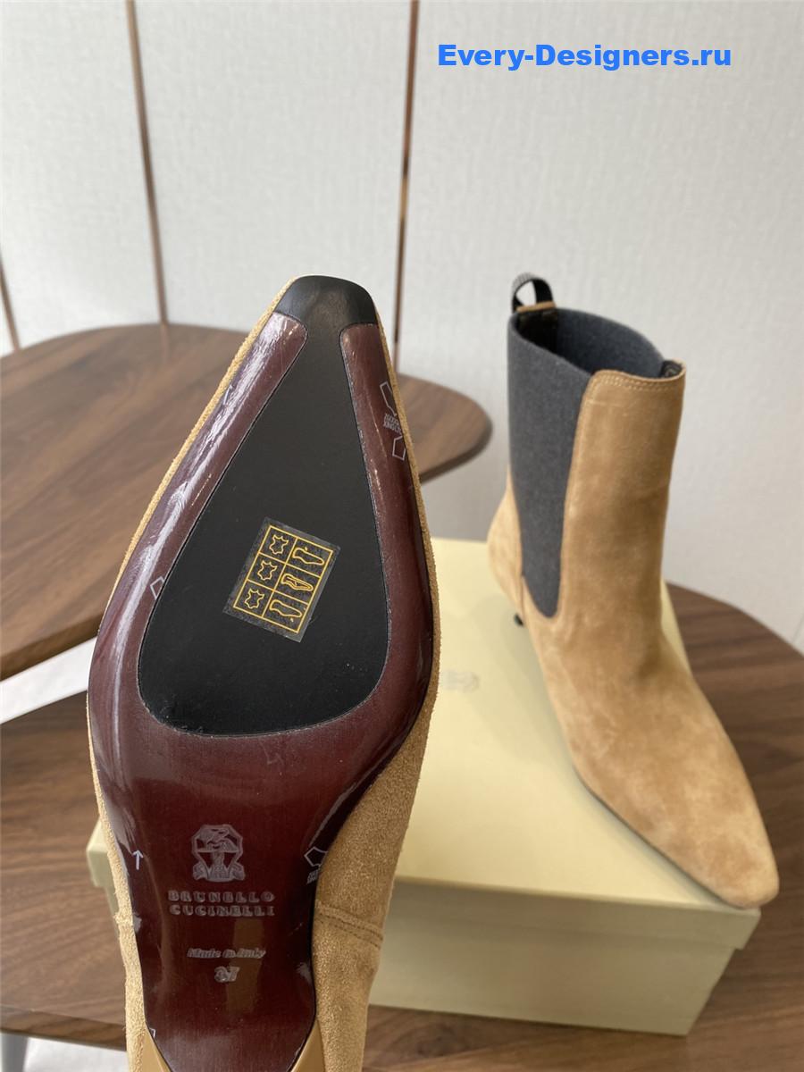 BC Brown Suede Cashmere Kitten-Heel Ankle Boot