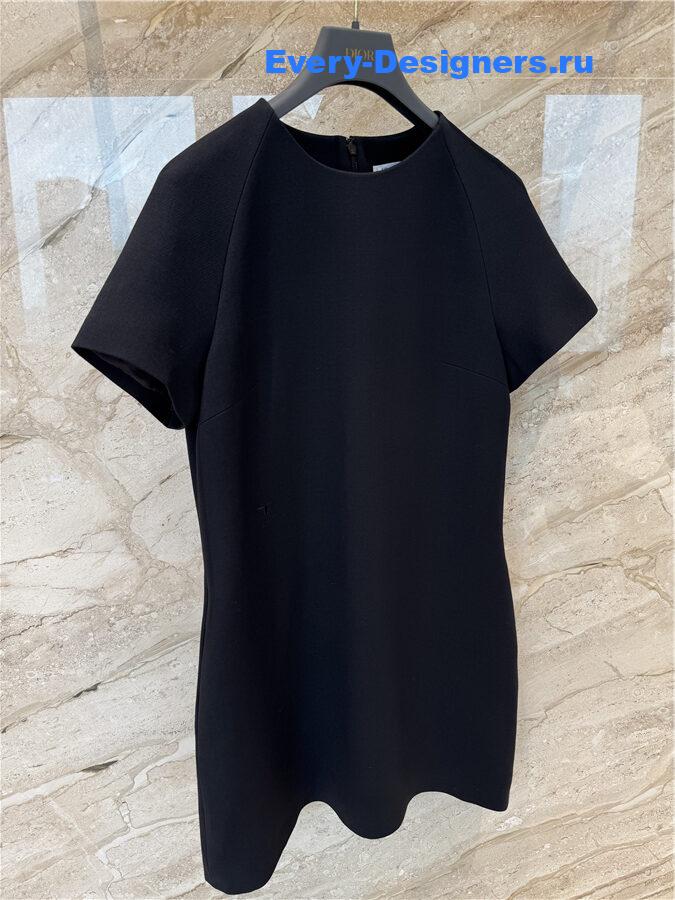 D10r black silk and wool dress