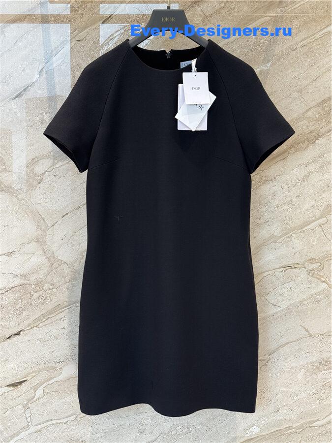 D10r black silk and wool dress