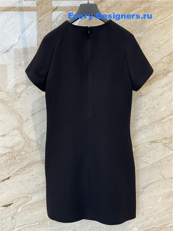 D10r black silk and wool dress