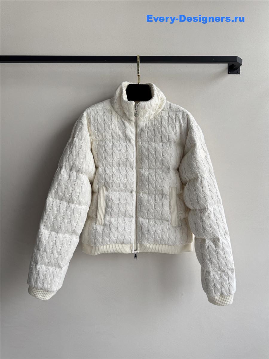 Moncler White Cotton-blend down jacket