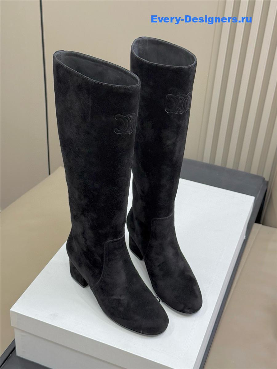 Ce1i*e triomphe black suede high boots