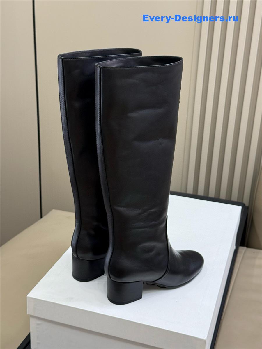 Ce1i*e triomphe black leather high boots
