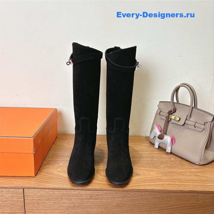 H**me5 black suede  kelly jumping boots
