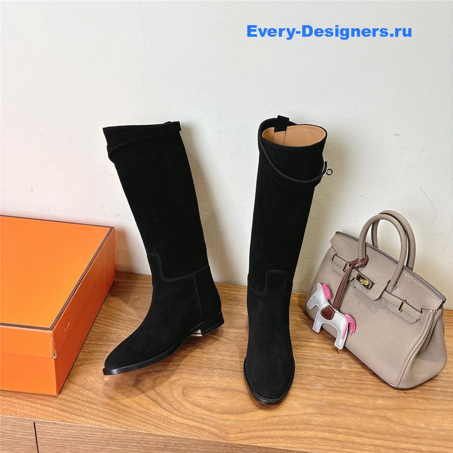 H**me5 black suede  kelly jumping boots