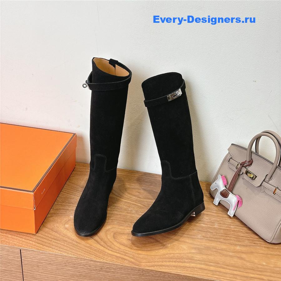 H**me5 black suede  kelly jumping boots