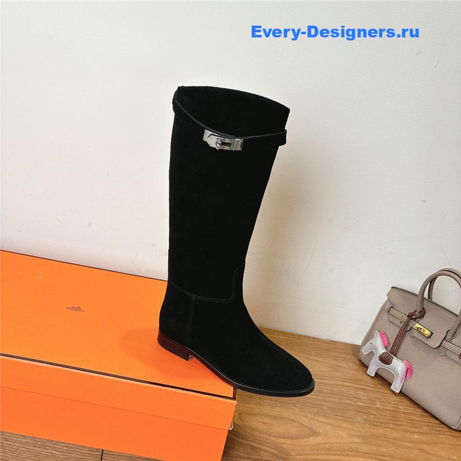 H**me5 black suede  kelly jumping boots