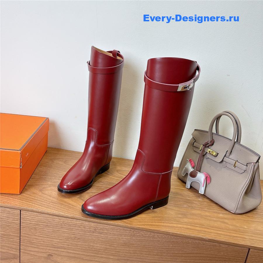 H**me5 burgundy leather kelly jumping boots