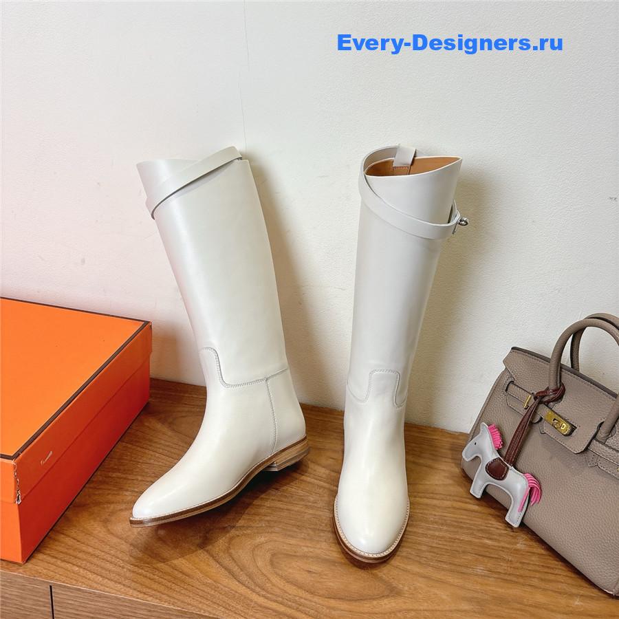 H**me5 white leather kelly jumping boots
