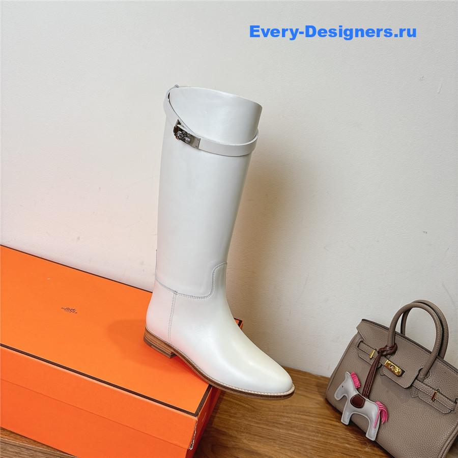 H**me5 white leather kelly jumping boots