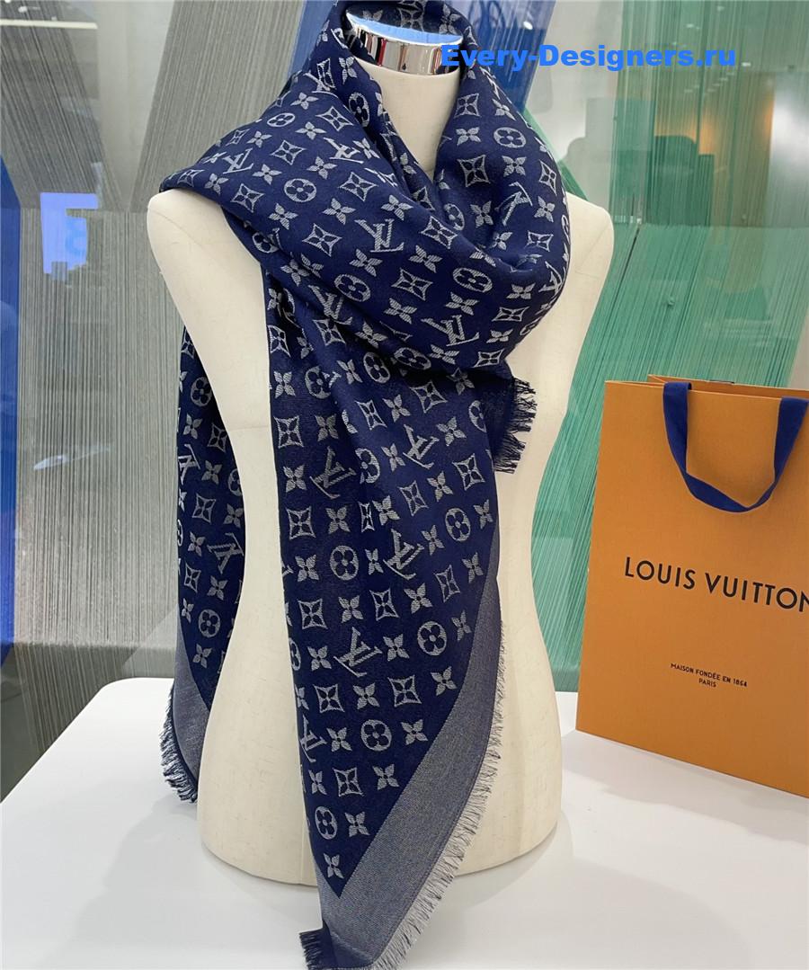 l0vis Vvtt0n monogram denim shawl scarf