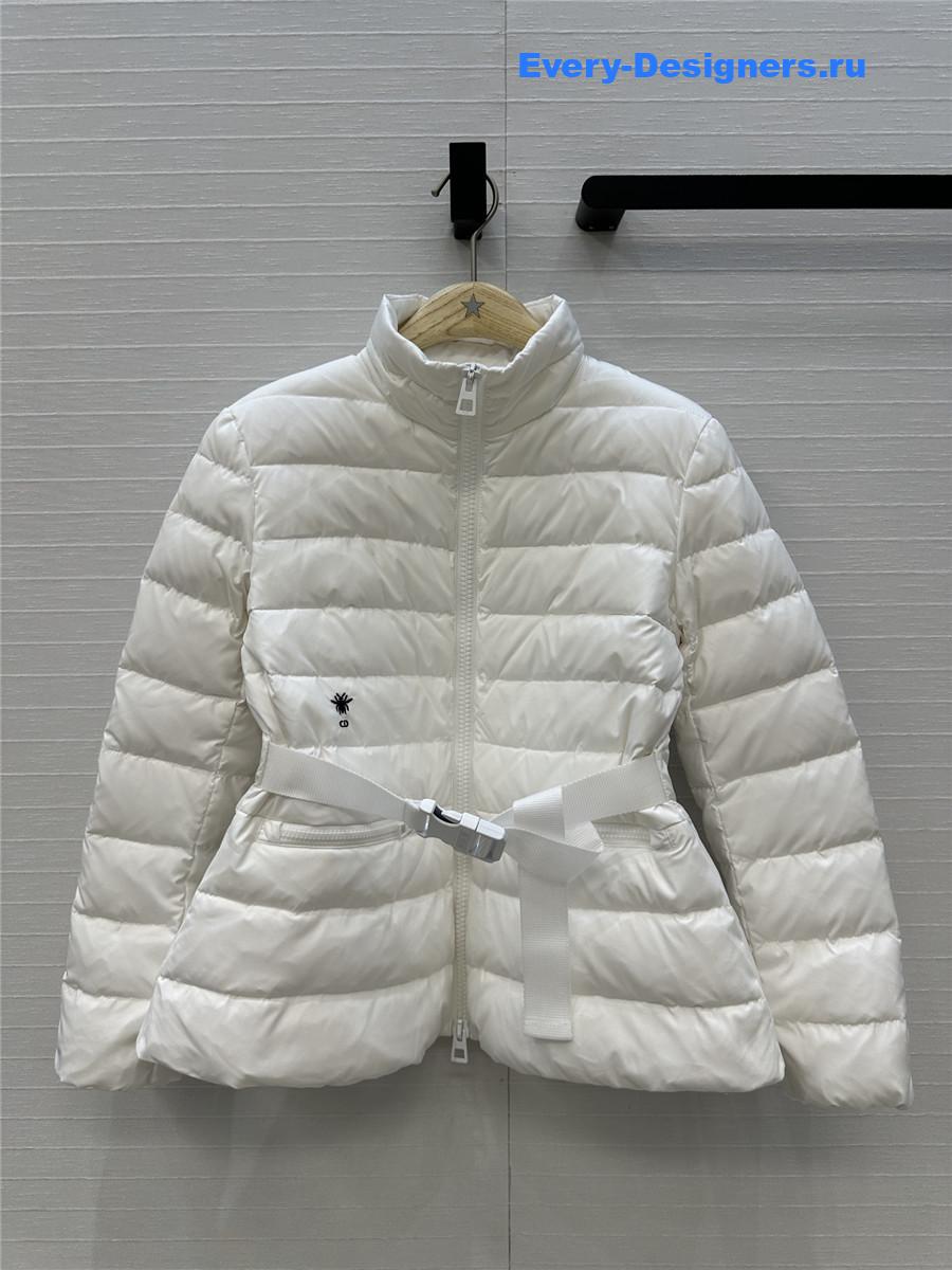 Pra*a stand collar white down jacket