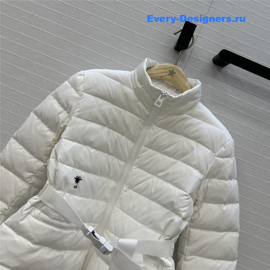 Pra*a stand collar white down jacket