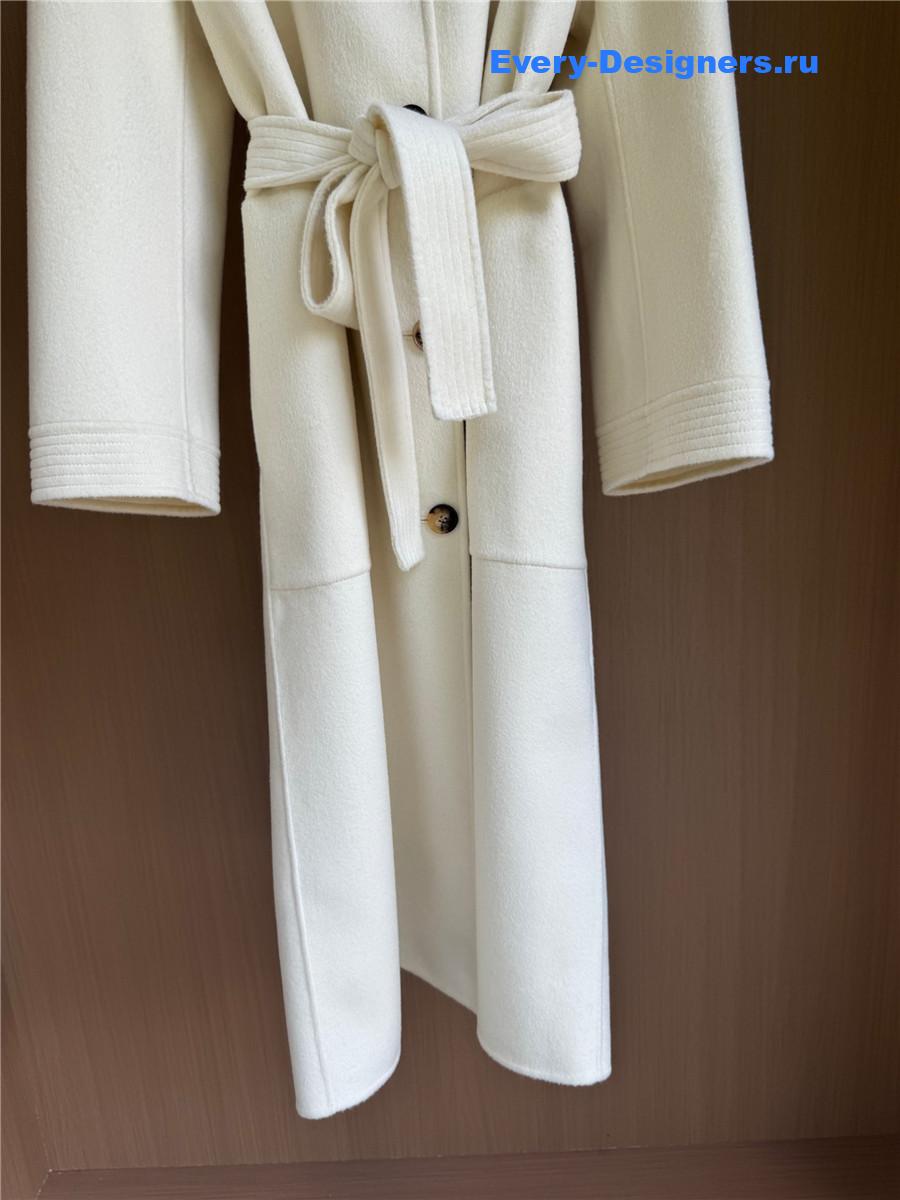 L0r0 P1ana stand collar cashmere beige long coat