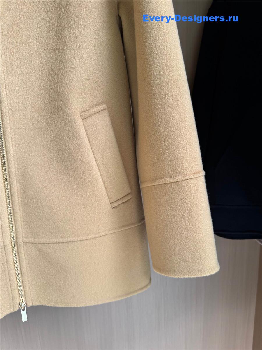 Max Mara Brown Hooded Cashmere Coat