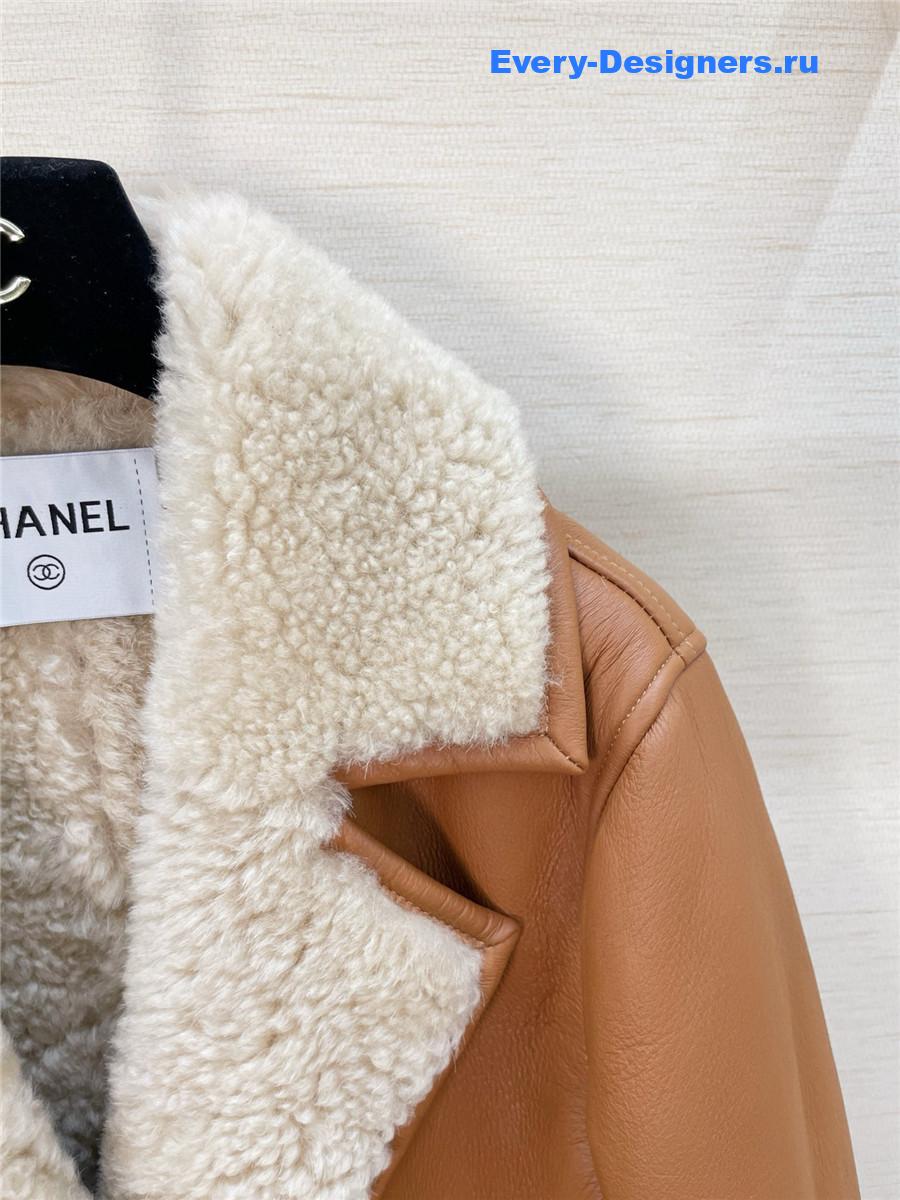 Ch**el brown shearling long coat