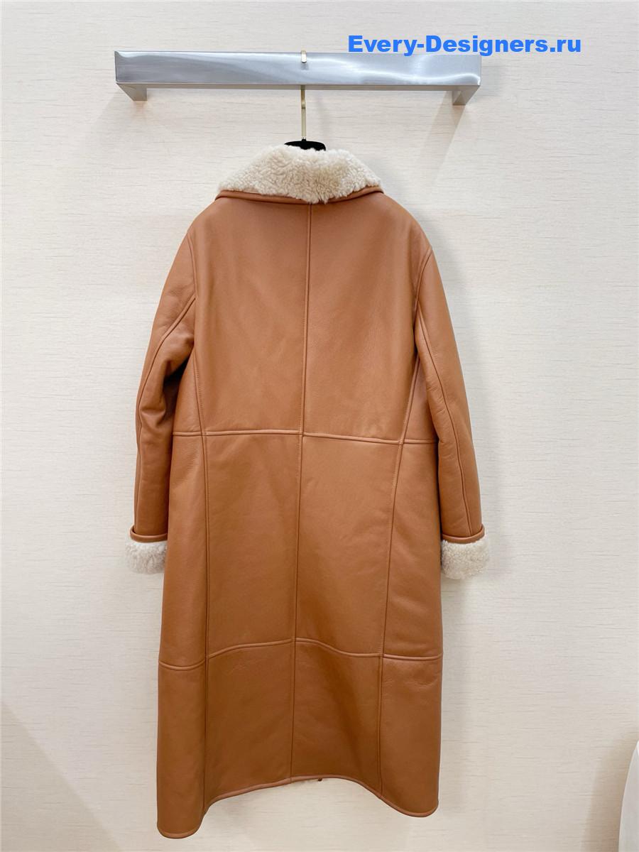 Ch**el brown shearling long coat