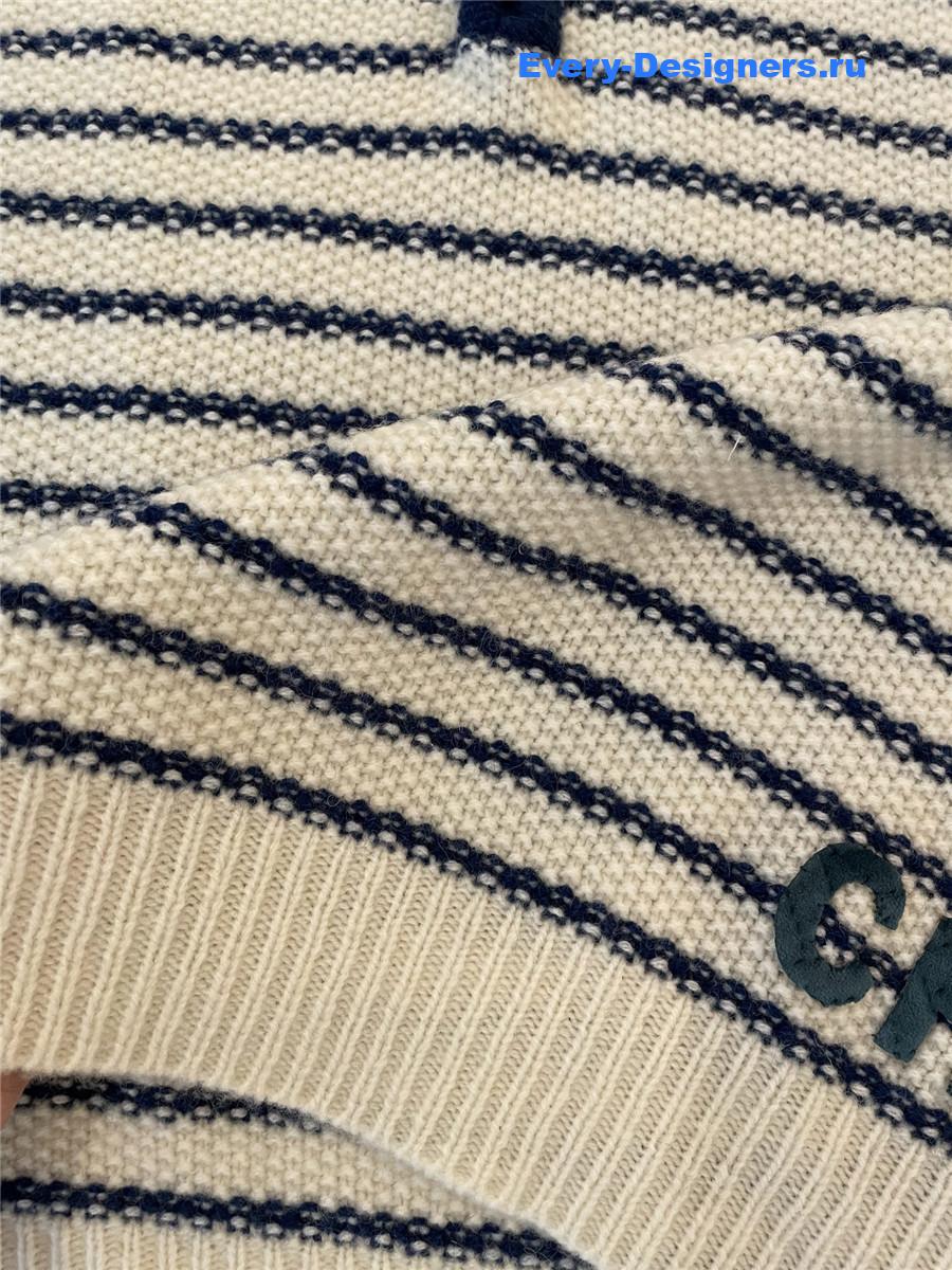 Ch**el cc lapel striped sleeveless vest