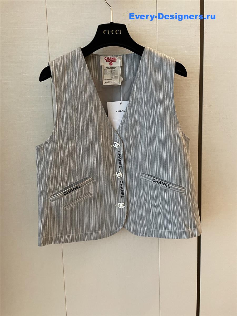 Ch**el cc cotton striped vest