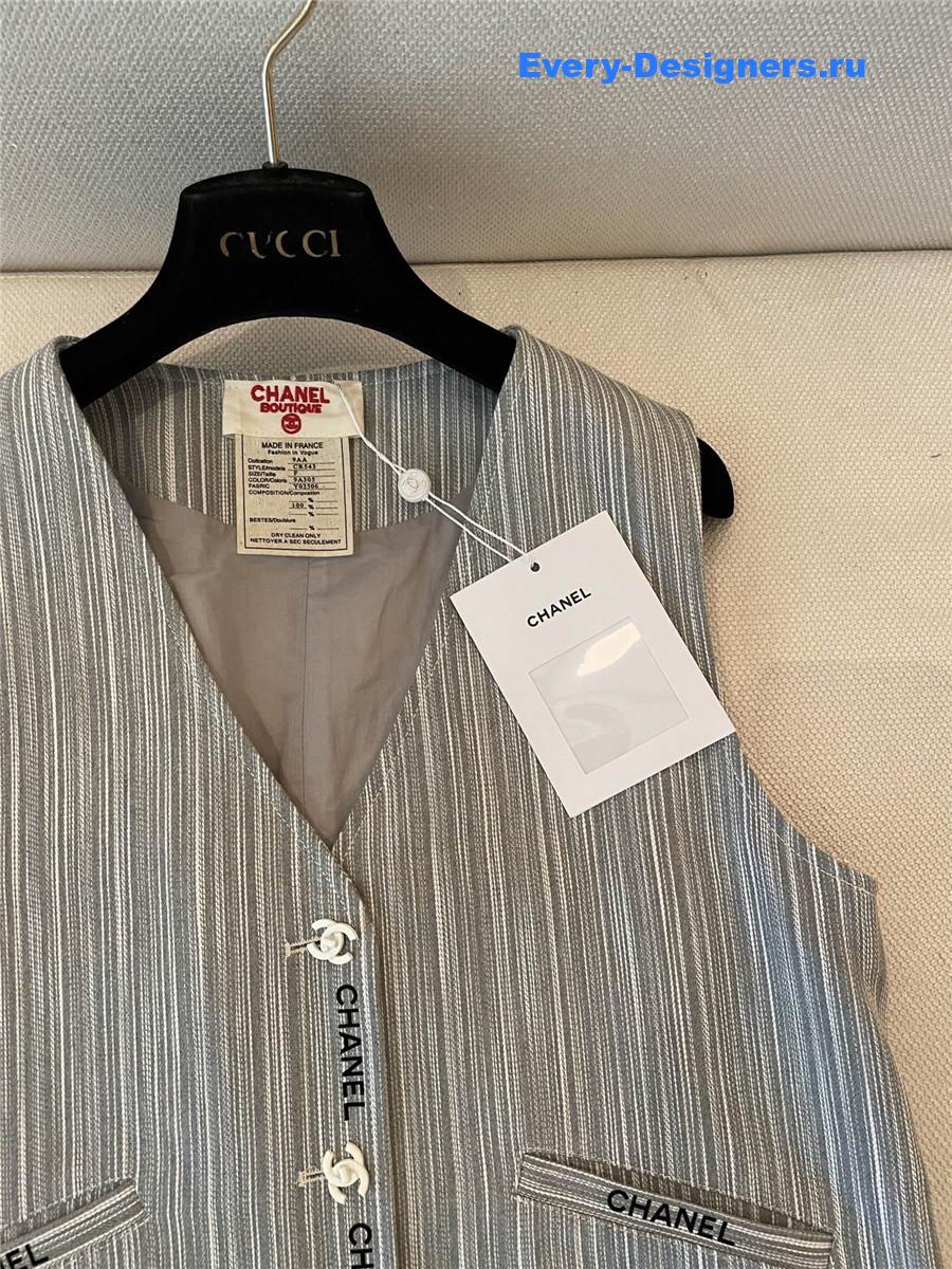 Ch**el cc cotton striped vest