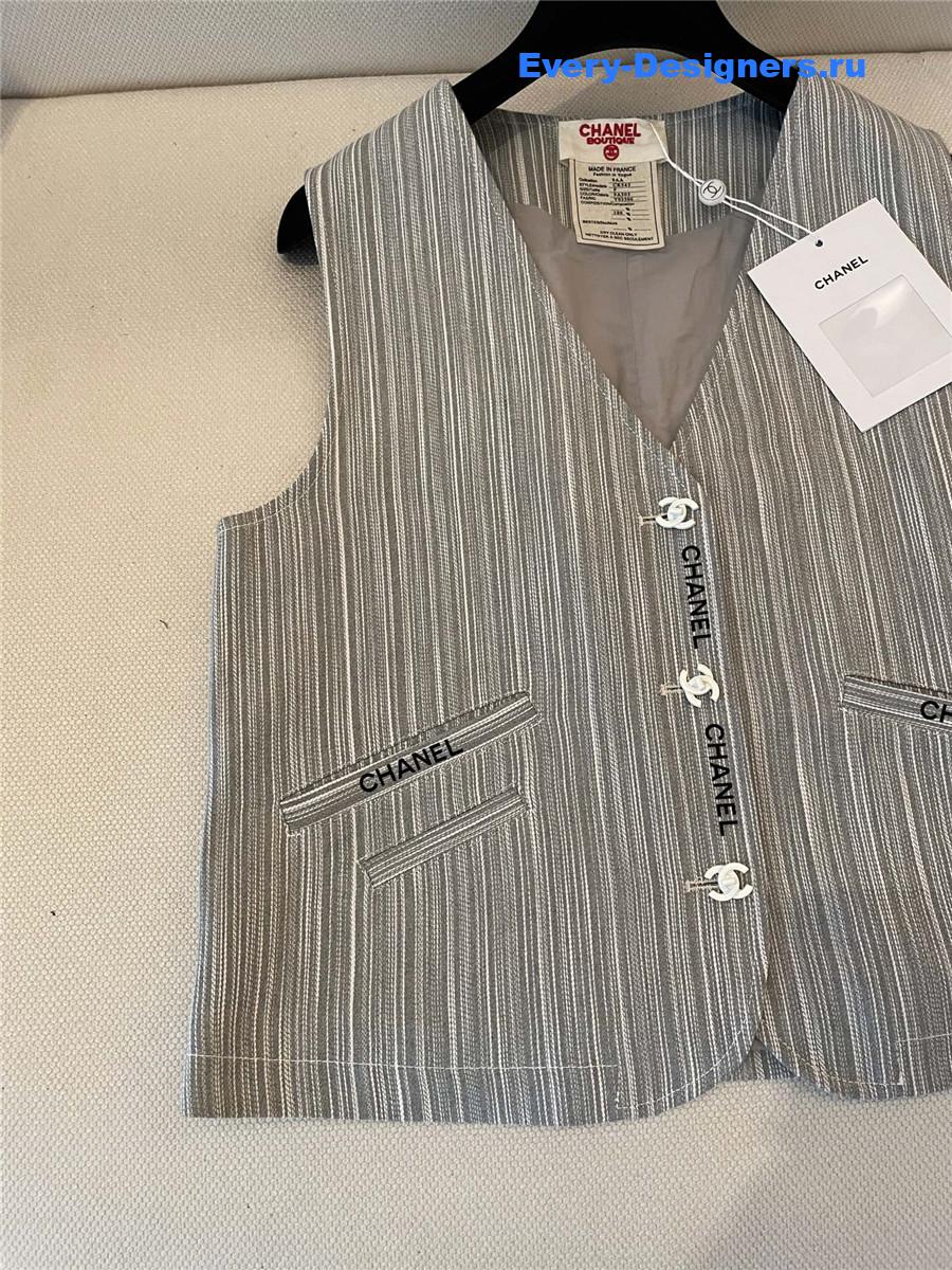 Ch**el cc cotton striped vest