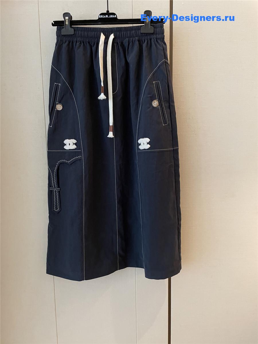 Ch**el dark blue denim skirt