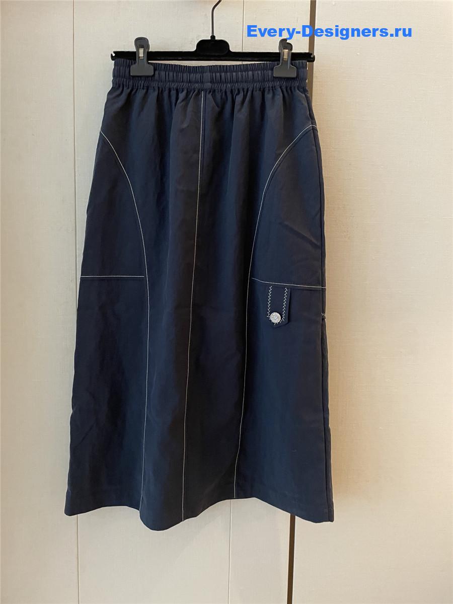 Ch**el dark blue denim skirt