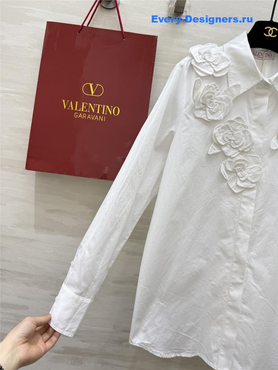 Va1e*ntin0 garavani embroidered compact poplin shirt