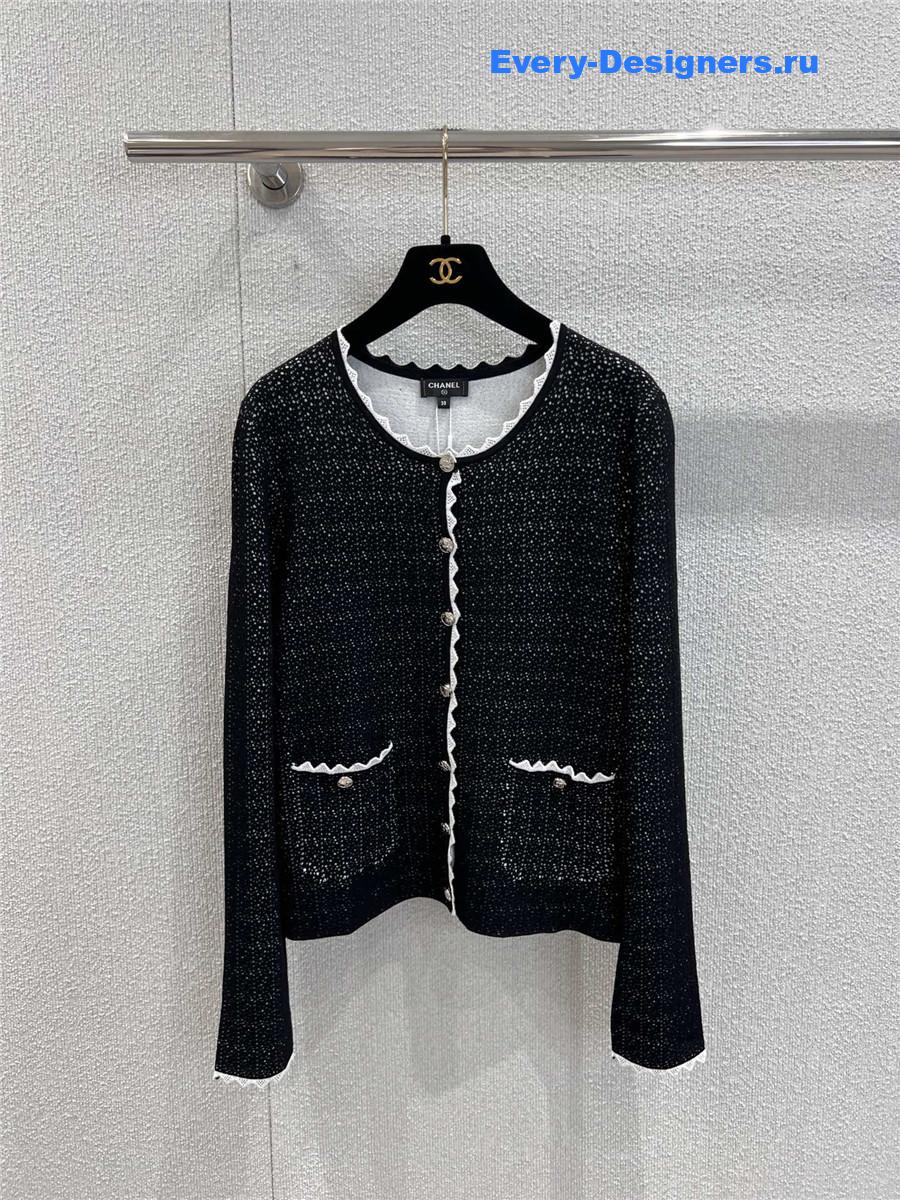 Ch**el color-block lace knit cardigan