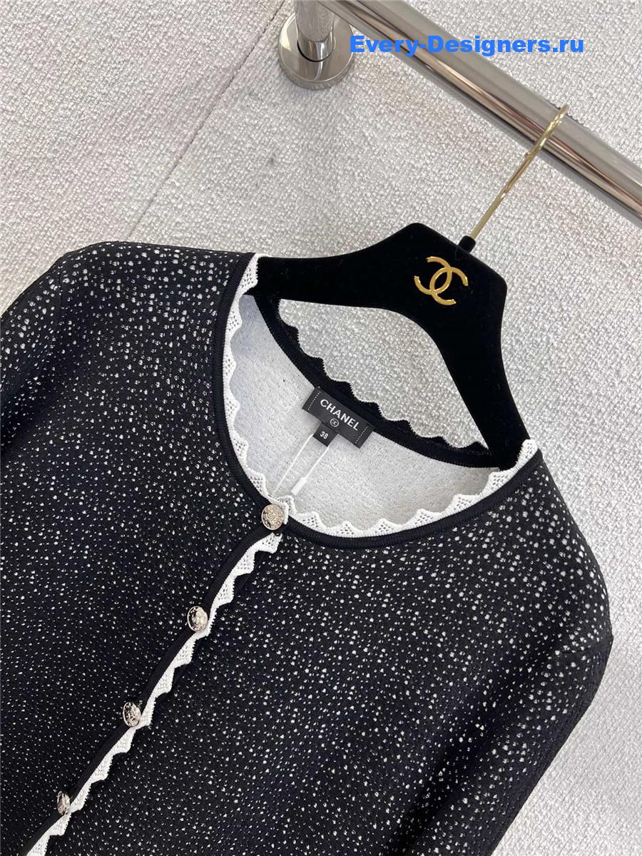 Ch**el color-block lace knit cardigan