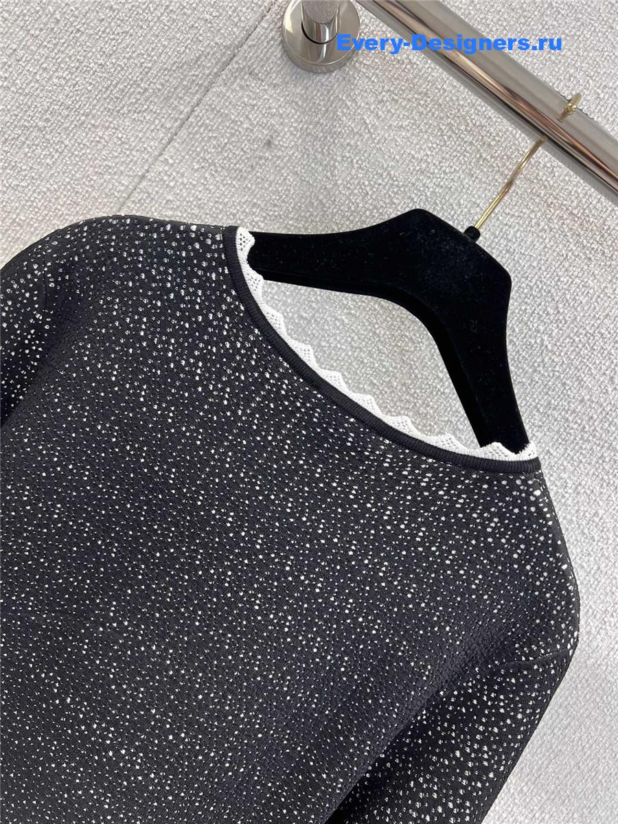 Ch**el color-block lace knit cardigan