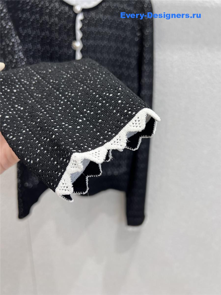 Ch**el color-block lace knit cardigan