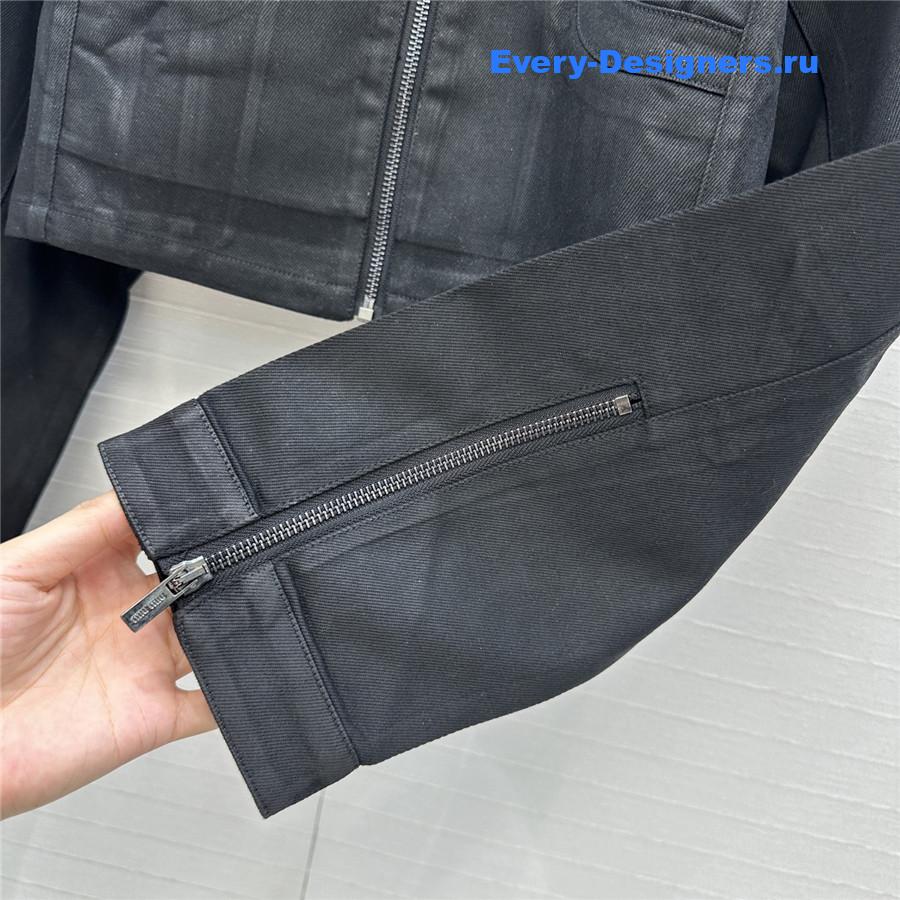 Miu Miu black cropped denim jacket