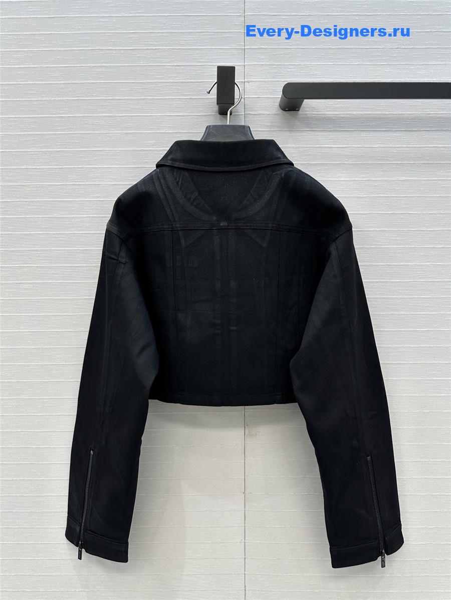 Miu Miu black cropped denim jacket