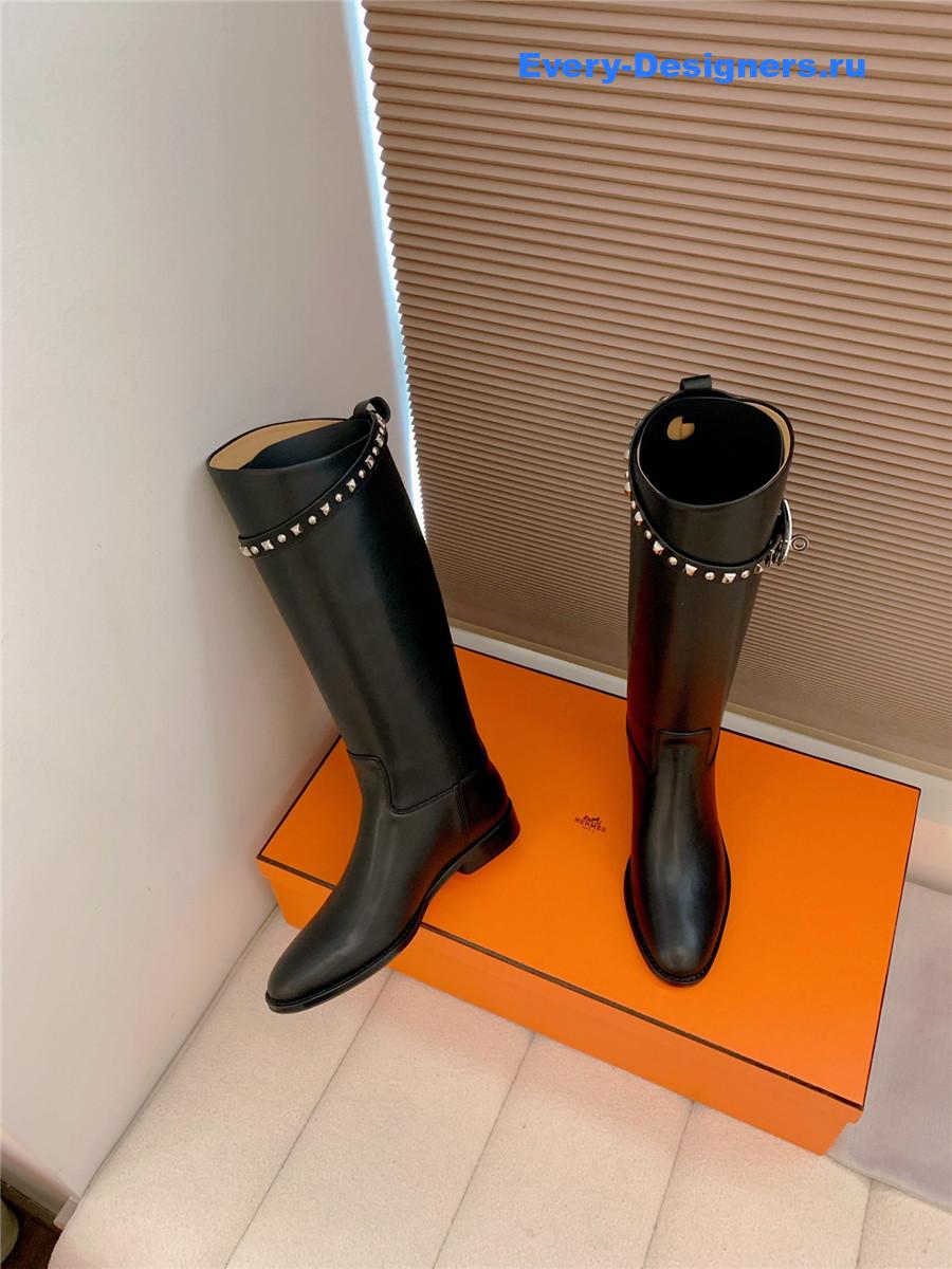 H**me5 kelly buckle black jumping boot