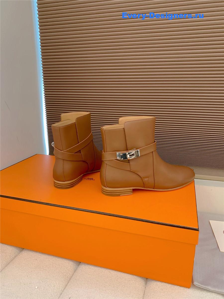 H**me5 brown calfskin neo low boots