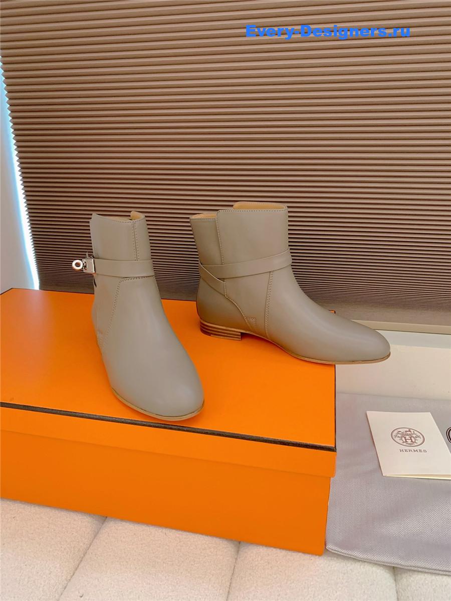 H**me5 gray calfskin neo low boots