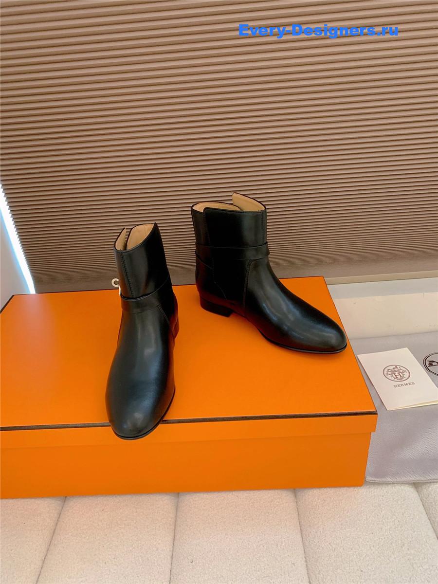 H**me5 black calfskin neo low boots