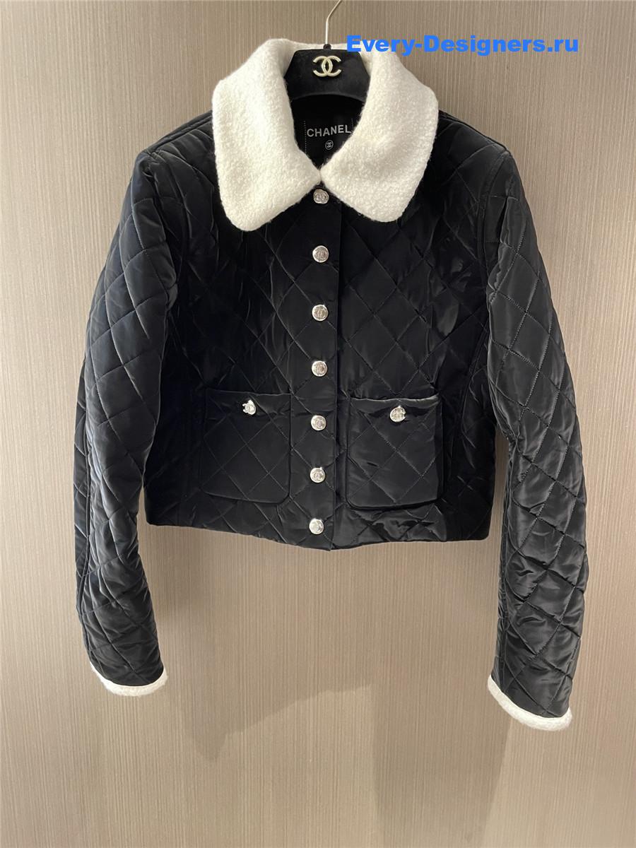 Ch**el black coco neige quilted jacket