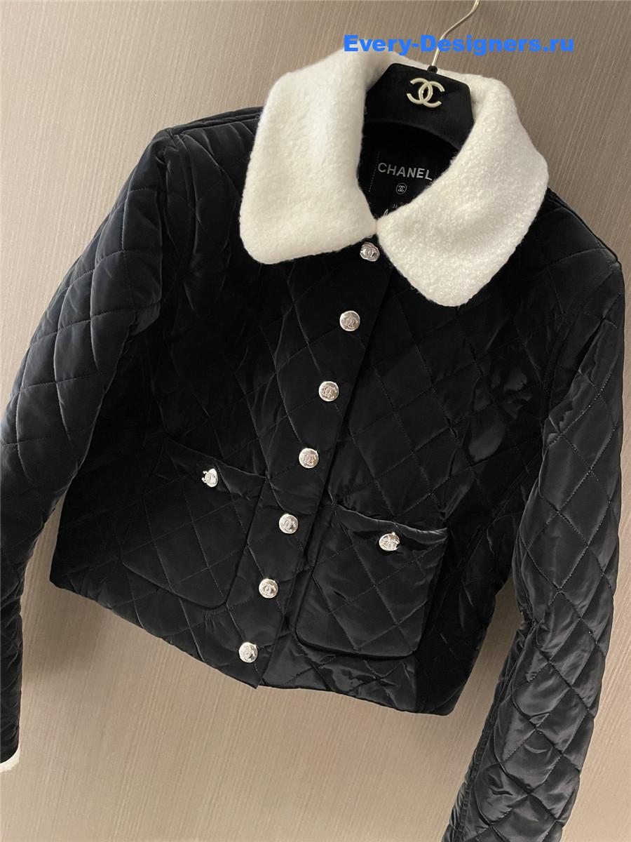 Ch**el black coco neige quilted jacket