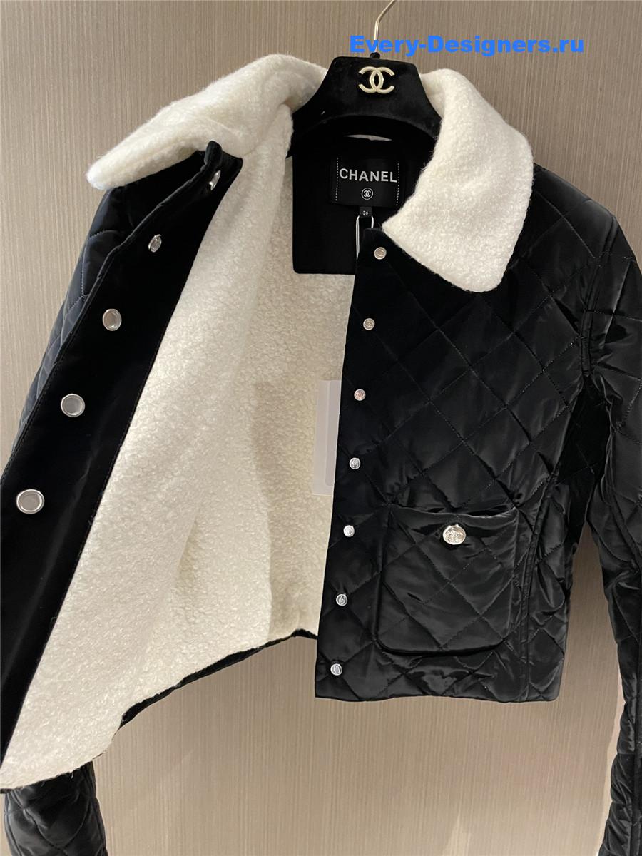 Ch**el black coco neige quilted jacket