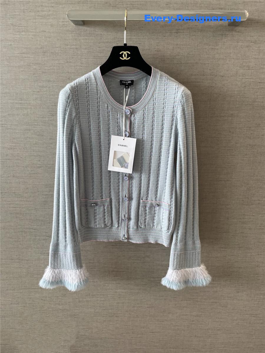 Ch**el light blue cashmere cardigan