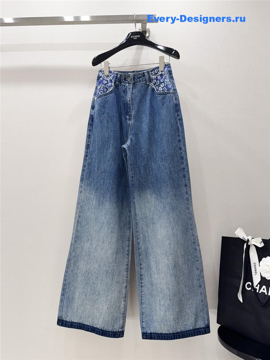 Ch**el denim blue ladies flared jeans