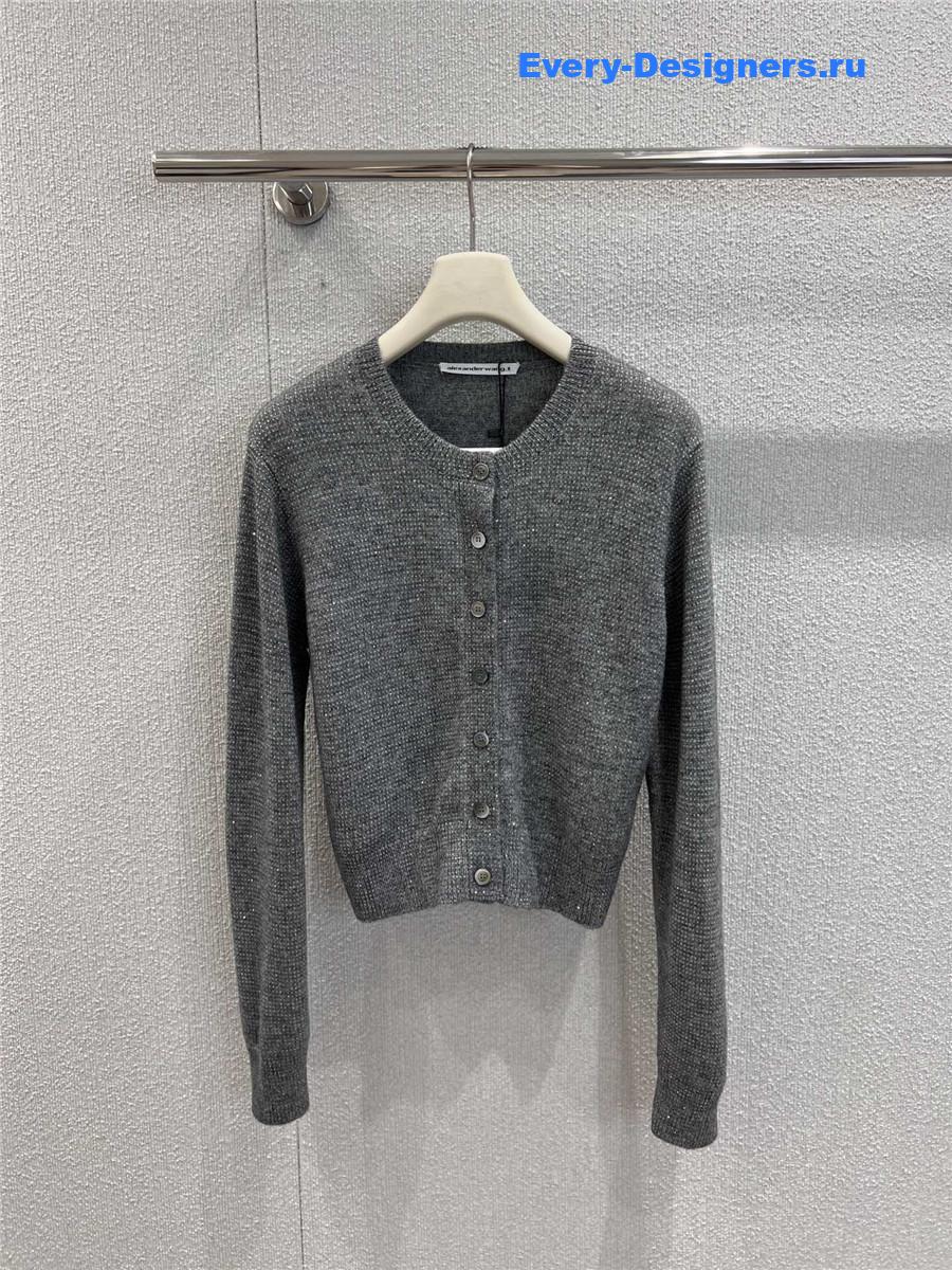 A1exa*der wang crystal-embellished wool cardigan