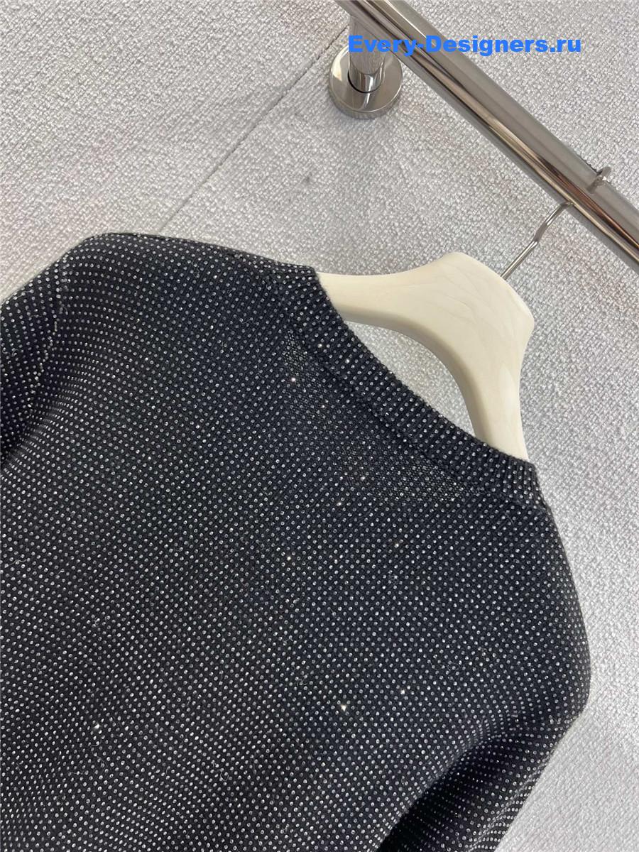 A1exa*der wang black crystal-embellished wool cardigan