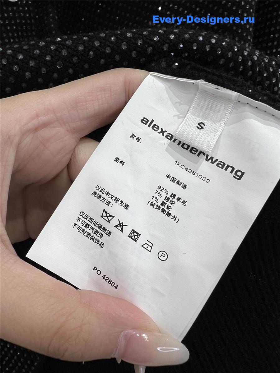 A1exa*der wang black crystal-embellished wool cardigan