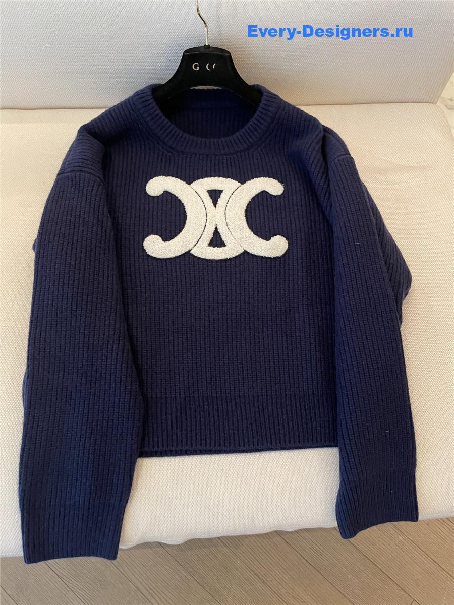 Ce1i*e arc de triomphe wool sweater in dark blue