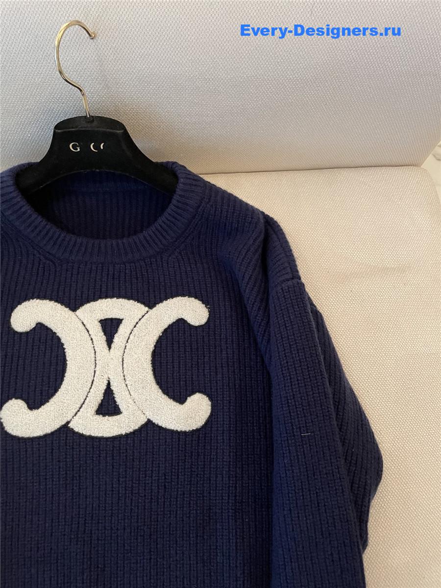 Ce1i*e arc de triomphe wool sweater in dark blue