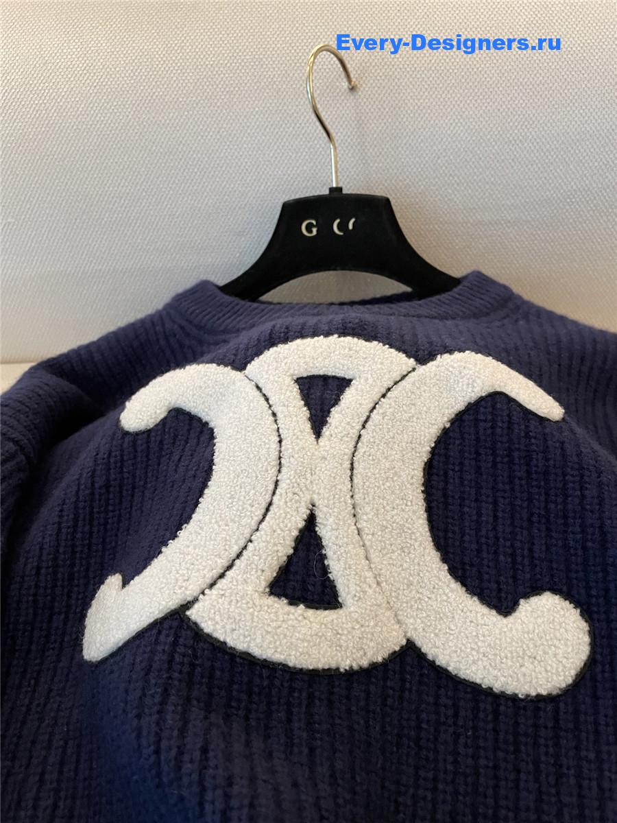 Ce1i*e arc de triomphe wool sweater in dark blue