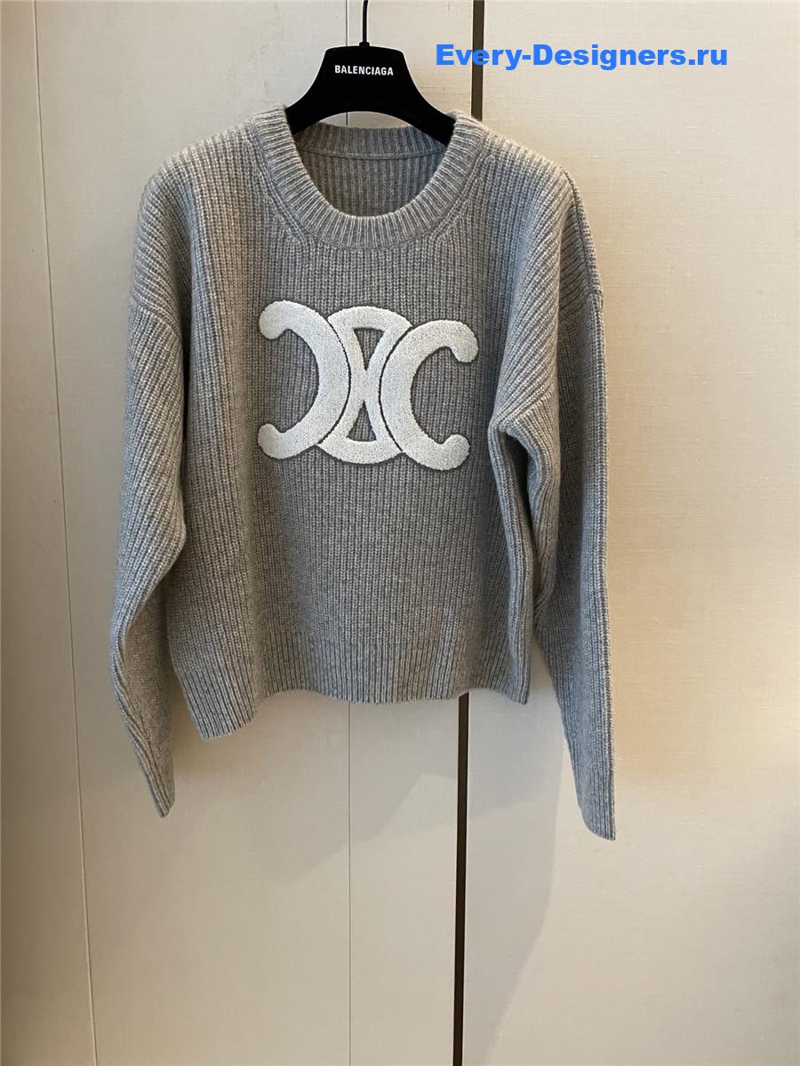 Ce1i*e arc de triomphe wool sweater in gray